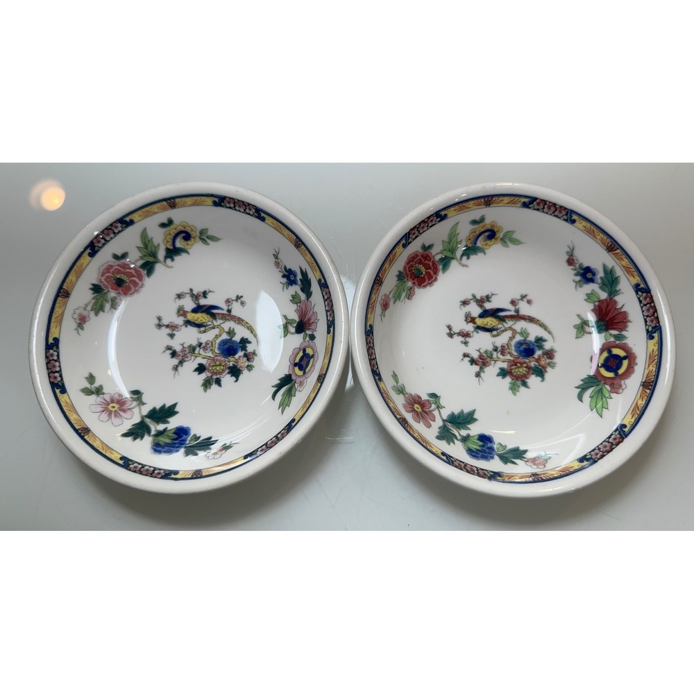Syracuse China Oriental Bird of Paradise Fruit Bowls Set of 2 Restaurant Ware